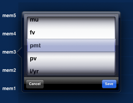 Perpenso Calc, Customizable display lines