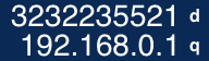 Perpenso Calc, dotted quad, dot-decimal notation